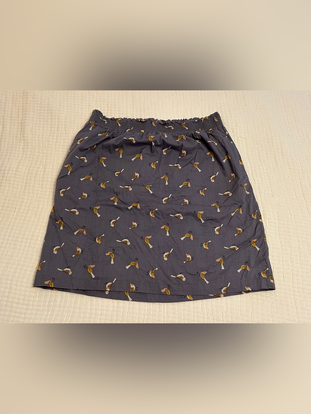 Women's Tulip B C Bird-Print Cotton Elastic Waist Skirt